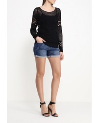 Женский черный свитер с круглым вырезом от Guess Jeans