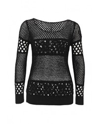 Женский черный свитер с круглым вырезом от Guess Jeans