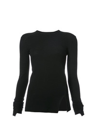 Женский черный свитер с круглым вырезом от Helmut Lang