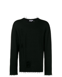 Мужской черный свитер с круглым вырезом от Helmut Lang