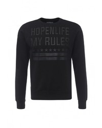 Мужской черный свитер с круглым вырезом от Hopenlife