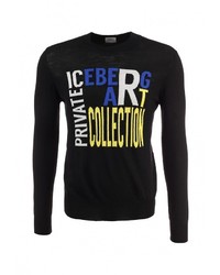 Мужской черный свитер с круглым вырезом от Iceberg
