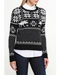 Женский черный свитер с круглым вырезом от Incity