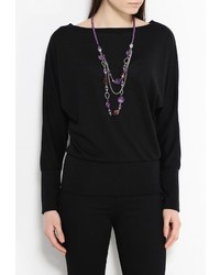 Женский черный свитер с круглым вырезом от Influence