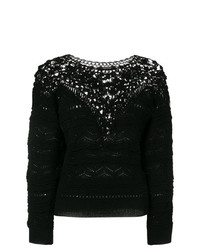 Женский черный свитер с круглым вырезом от Isabel Marant