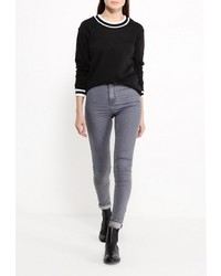 Женский черный свитер с круглым вырезом от Jacqueline De Yong