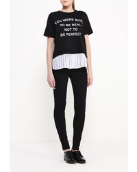 Женский черный свитер с круглым вырезом от Jennyfer