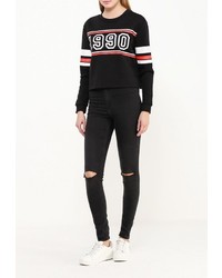 Женский черный свитер с круглым вырезом от Jennyfer