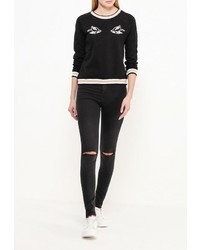 Женский черный свитер с круглым вырезом от Jennyfer