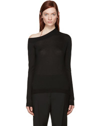 Женский черный свитер с круглым вырезом от Jil Sander