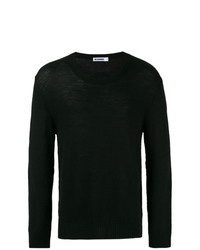Мужской черный свитер с круглым вырезом от Jil Sander