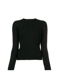 Женский черный свитер с круглым вырезом от John Richmond