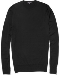 Мужской черный свитер с круглым вырезом от John Smedley
