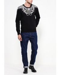 Мужской черный свитер с круглым вырезом от Just Cavalli