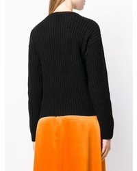 Женский черный свитер с круглым вырезом от Iris von Arnim