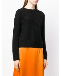 Женский черный свитер с круглым вырезом от Iris von Arnim