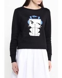 Женский черный свитер с круглым вырезом от Karl Lagerfeld