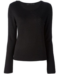 Женский черный свитер с круглым вырезом от Karl Lagerfeld