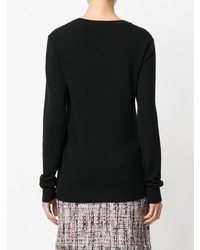Женский черный свитер с круглым вырезом от Karl Lagerfeld