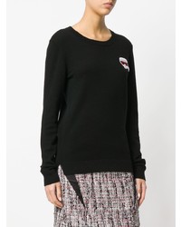 Женский черный свитер с круглым вырезом от Karl Lagerfeld