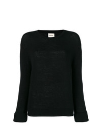 Женский черный свитер с круглым вырезом от Khaite