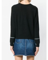 Женский черный свитер с круглым вырезом от Suzusan