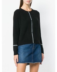 Женский черный свитер с круглым вырезом от Suzusan