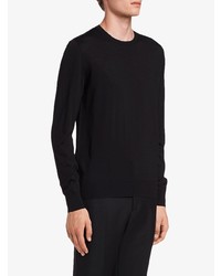 Мужской черный свитер с круглым вырезом от Prada