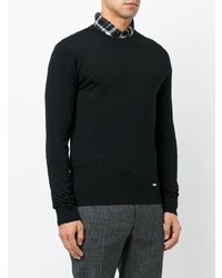 Мужской черный свитер с круглым вырезом от DSQUARED2