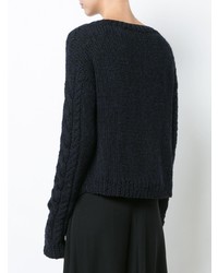 Женский черный свитер с круглым вырезом от Voz