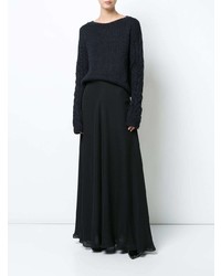 Женский черный свитер с круглым вырезом от Voz