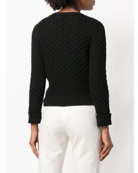 Женский черный свитер с круглым вырезом от Lamberto Losani