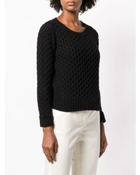 Женский черный свитер с круглым вырезом от Lamberto Losani