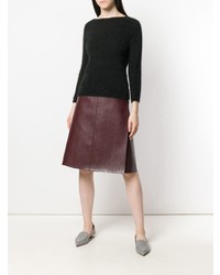 Женский черный свитер с круглым вырезом от Roberto Collina