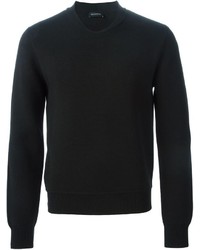 Мужской черный свитер с круглым вырезом от Kris Van Assche