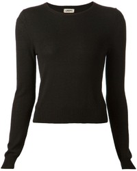 Женский черный свитер с круглым вырезом от L'Agence