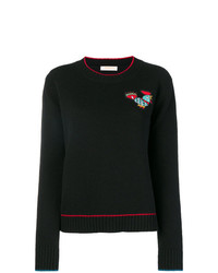Женский черный свитер с круглым вырезом от La Doublej