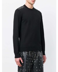 Мужской черный свитер с круглым вырезом от Les Hommes