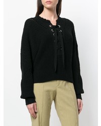 Женский черный свитер с круглым вырезом от Isabel Marant