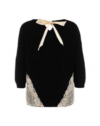 Женский черный свитер с круглым вырезом от LAMANIA