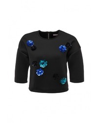 Женский черный свитер с круглым вырезом от LAMANIA