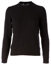 Женский черный свитер с круглым вырезом от Lamberto Losani