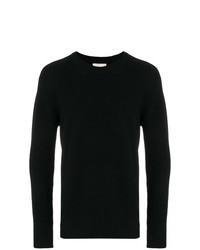 Мужской черный свитер с круглым вырезом от Laneus