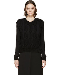 Женский черный свитер с круглым вырезом от Lanvin