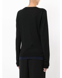 Женский черный свитер с круглым вырезом от Cyclas