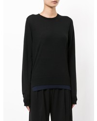 Женский черный свитер с круглым вырезом от Cyclas