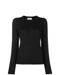 Женский черный свитер с круглым вырезом от Le Kasha