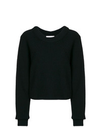 Женский черный свитер с круглым вырезом от Lemaire