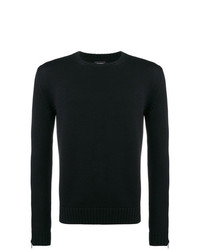 Мужской черный свитер с круглым вырезом от Les Hommes