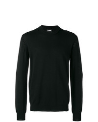Мужской черный свитер с круглым вырезом от Les Hommes